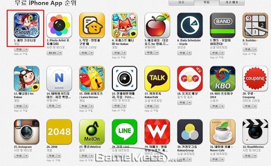 액토즈 체인크로니클 앱스토어 무료순위 1위 등극