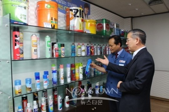 김봉식 아산소방서장, (주)대륙제관 현장 지도