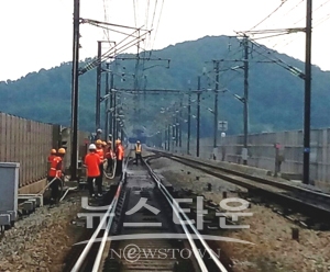 아산소방서, KTX선로 긴급 급수지원