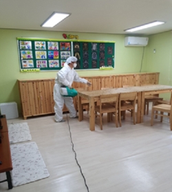 ㈜미소크린, 화성시 관내 지역아동센터에 무료방역 및 소독 봉사