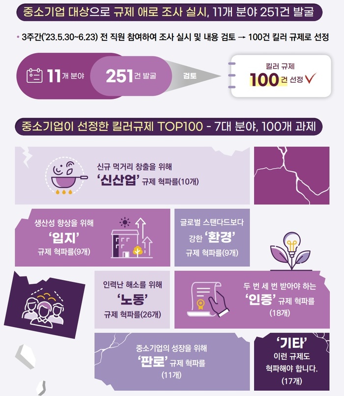 중기중앙회, ‘중소기업이 선정한 킬러규제 톱100’ 발간