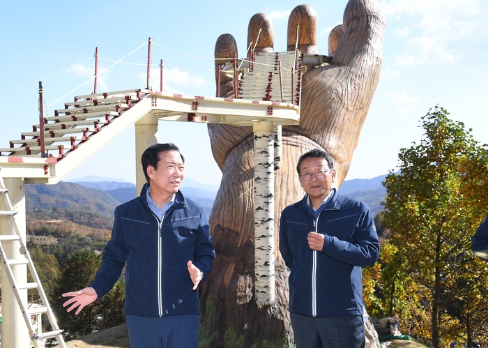 구인모 거창군수, 산림관광지 조성사업장 추진상황 점검