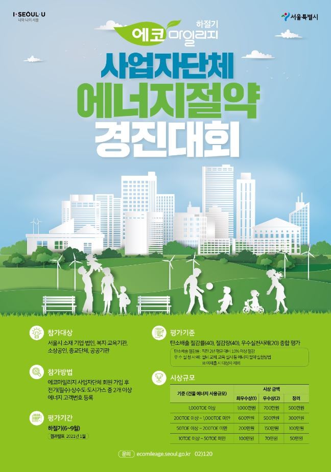 서울시, 에너지 절약 경진대회 개최...사업자단체 대상
