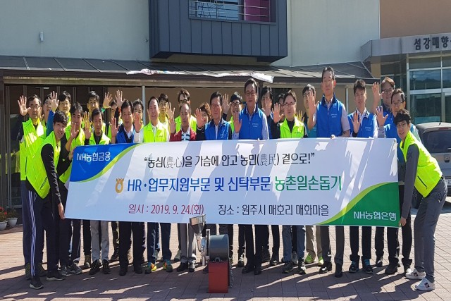 농협은행, 원주매화마을서 일손돕기 행사 가져