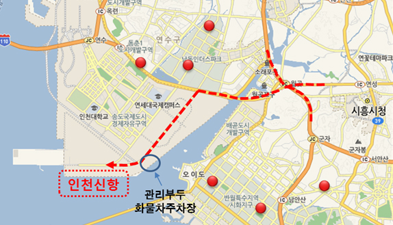 인천신항에 컨테이너 중량 계측소 설치
