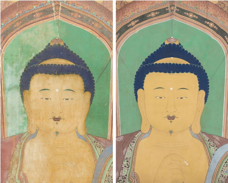 ‘화엄사 대웅전 삼신불탱’ 모사 복원