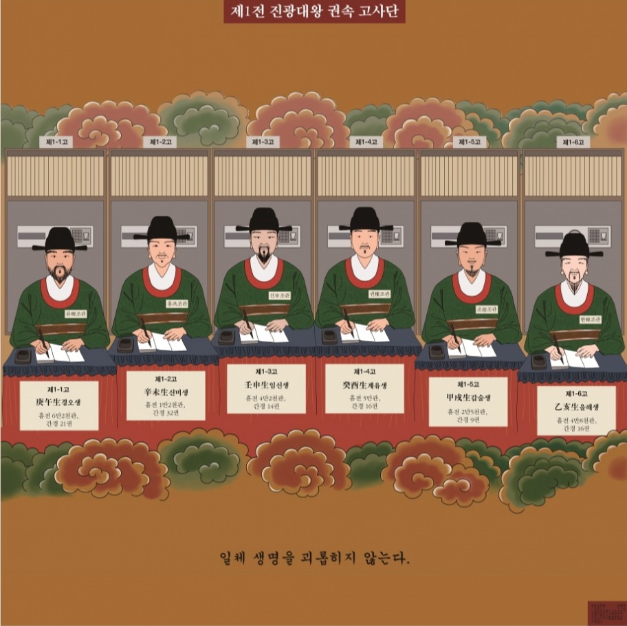 생전예수재 고사단 장엄 불화…60인 조관의 모습으로 다시 태어나다