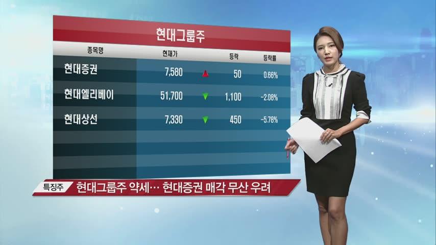[오!마이스탁] 현대그룹주 약세… 현대증권 매각 무산 우려