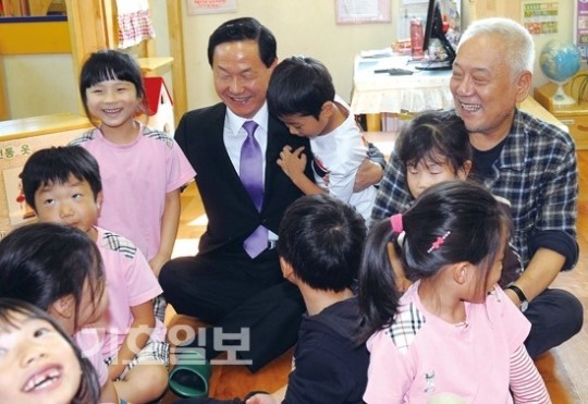 민주당 김한길 대표 수원 시립파장어린이집 방문