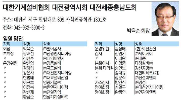2020 충청건설 특집-대한기계설비건설협회 대전·세종·충남도회 미래 건설산업 주역 기계설비 녹색성장 앞장