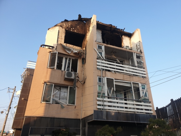 고성군 빌라 가스 폭발 화재