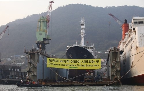 그린피스, 동원에 파괴적인 어업 중단 촉구