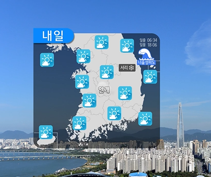 내일(8일) 오전 오후 날씨, 대체로 맑지만 쌀쌀...미세먼지 농도는?