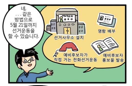 [참참 바루 알리의 선거이야기] 제16탄 : 5월21일까지 가능한 예비후보자의 선거운동방법