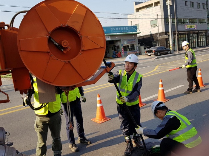 광주도시관리공사 경영진 하수관로 유지관리 실무현장 릴레이 체험
