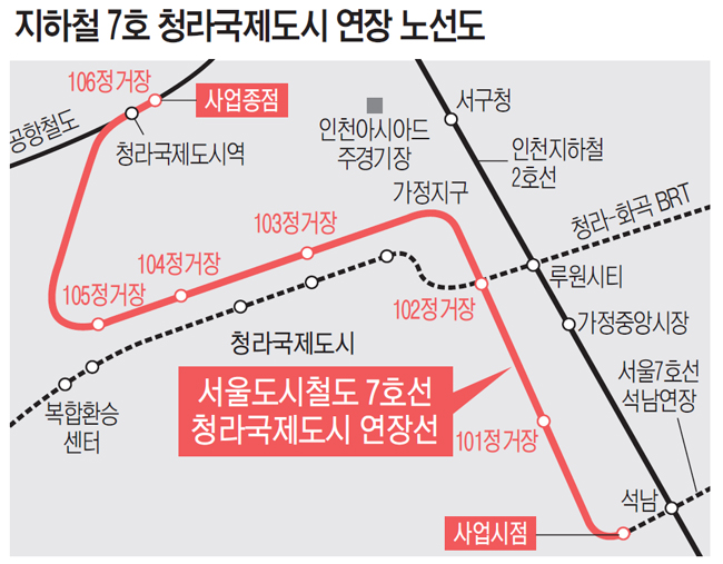 지하철 7호선 2028년까지 청라 연장…기재부 예비타당성 통과