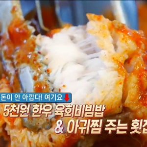 생방송 오늘저녁 5,000원 한우 육회 비빔밥·아귀찜 주는 횟집, 어디?