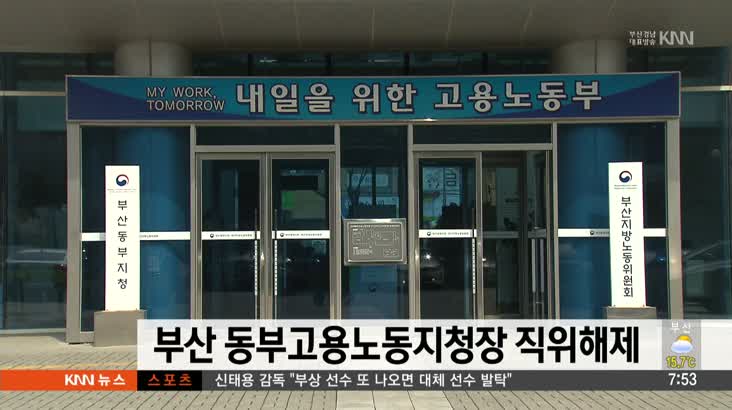 접대 혐의 부산 동부고용노동지청장 직위해제