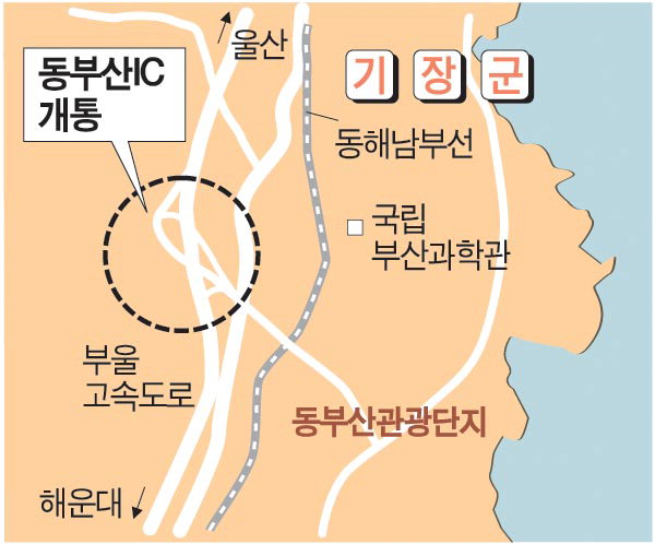 주말 동부산관광단지 교통지옥 숨통