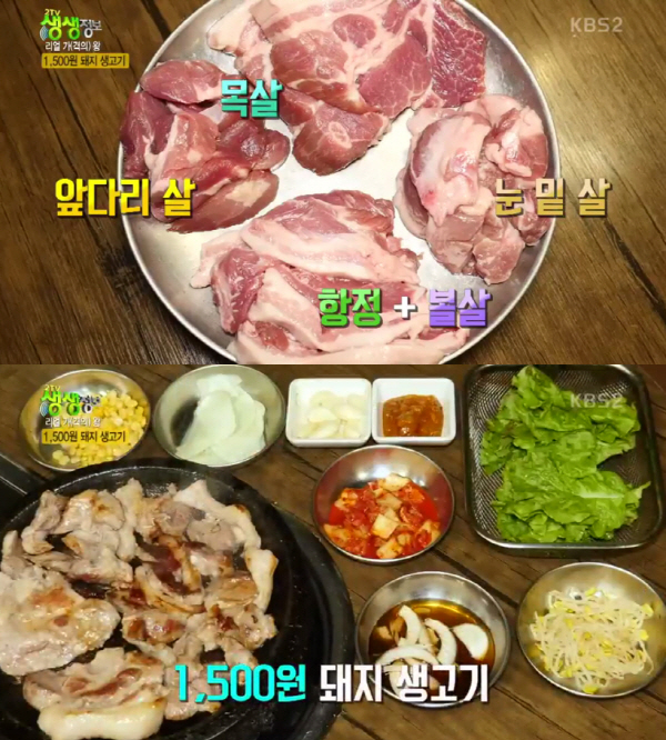 ‘2TV 생생정보’ 1,500원 돼지 생고기 맛집은 어디?
