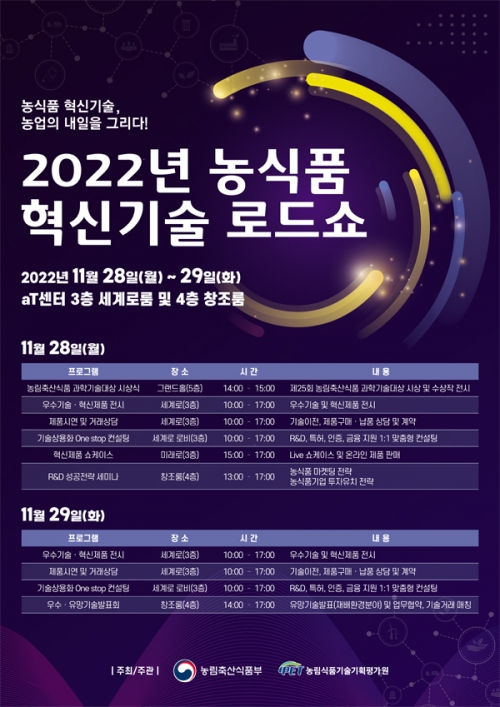 농림축산식품부, 2022년 농식품 혁신기술 로드쇼 개최