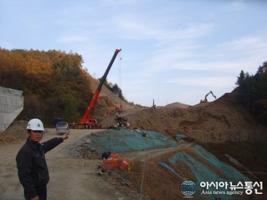 옥천 인포~보은 도로공사 구간 중 옥천구간 공사 현장 찾아