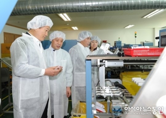 송영길 인천시장, (주)디엠트 기업탐방 현장