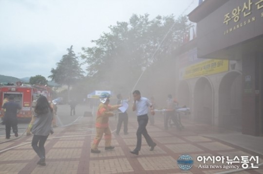청송군, 화재대피 훈련은 실전 같이