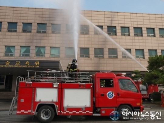 인천남동소방서, 한국건설기술교육원에서 소방안전훈련
