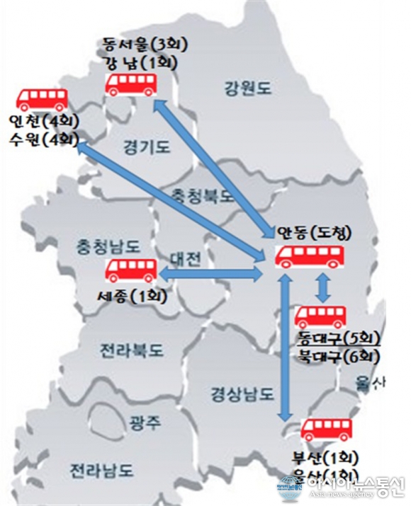 경북신도청-동대구 시외버스 직행노선 신설