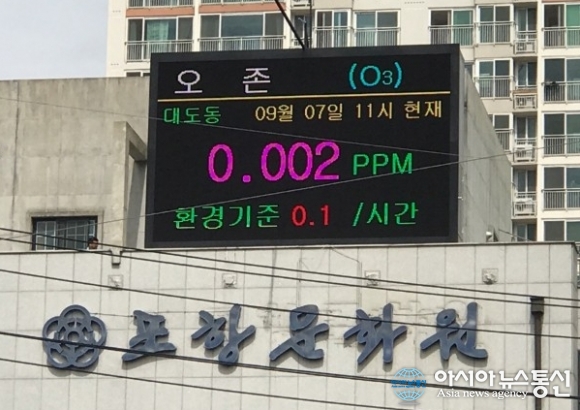 포항시, 대기오염 상황 환경홍보 전광판 설치
