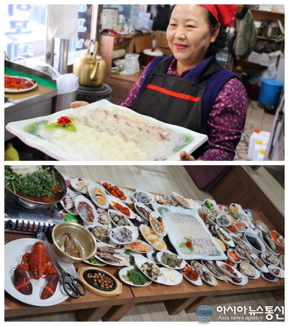 60첩수라상 선보이고 있는 인천 연안부두 횟집 호남6호이모네