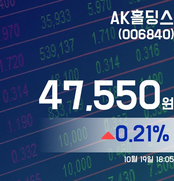 AK홀딩스주가 47,550원 마감