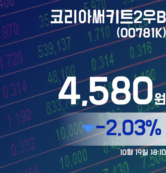 코리아써키트2우B주가 4,580원 마감