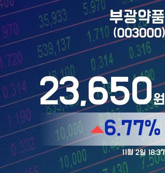 부광약품주가 23,650원으로 장 마감
