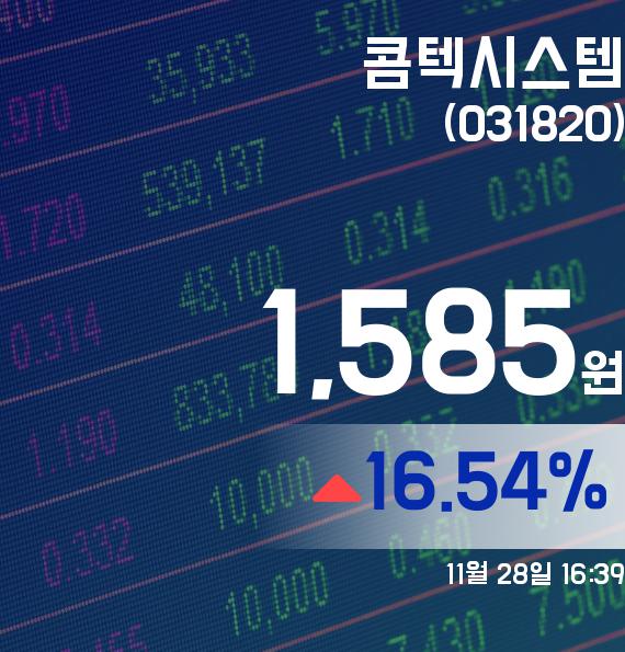 콤텍시스템주가 1,585원 장 마쳐
