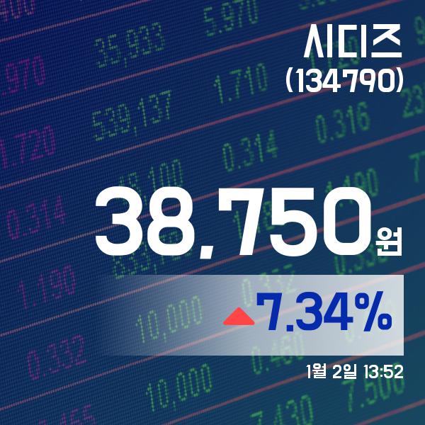 (국내주식시장현황) 2일 시디즈주가 38,800원