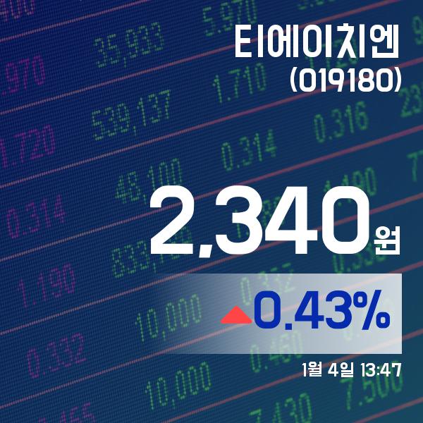 (국내주식시장주가) 4일 티에이치엔주가 2,340원