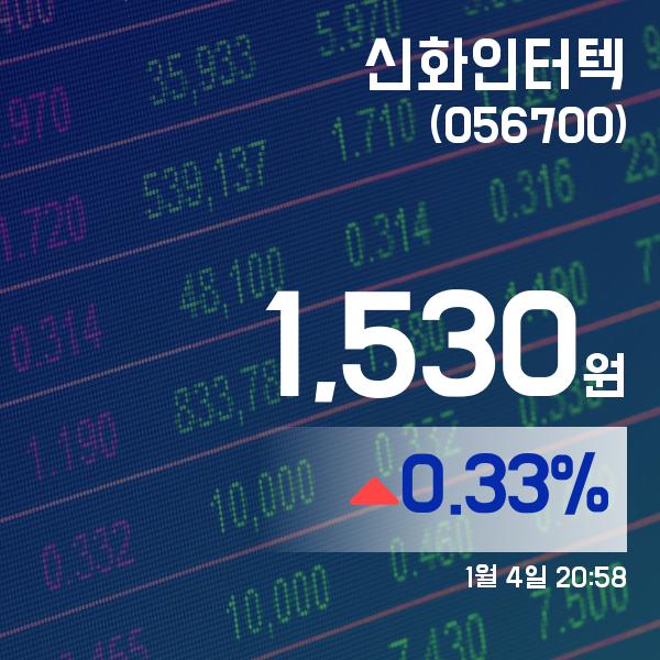 (국내주식시장주가) 4일 신화인터텍주가 1,530원