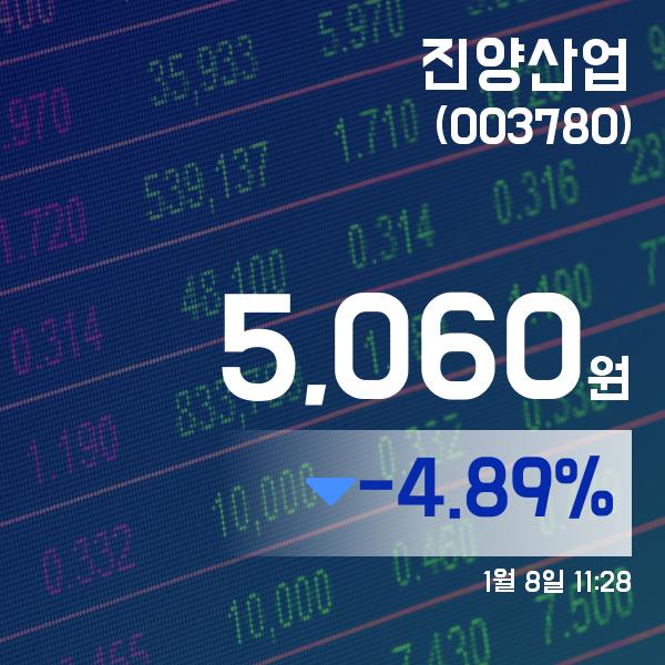 (국내주식시장현황) 8일 진양산업주가 5,060원