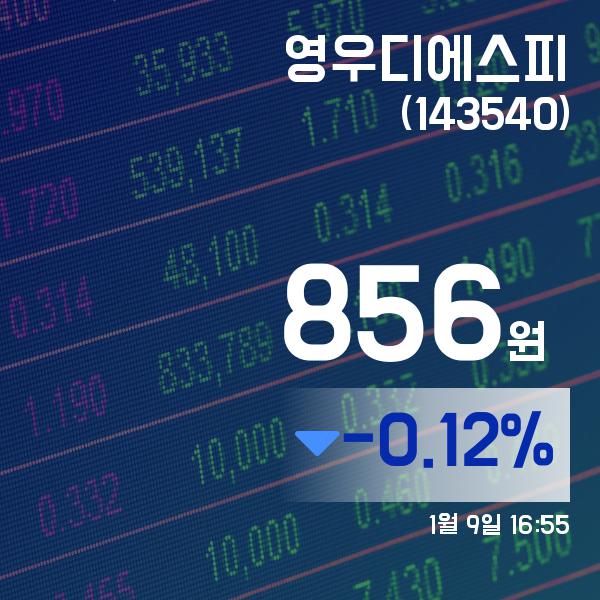 (종목추적) 9일 영우디에스피주가 856원