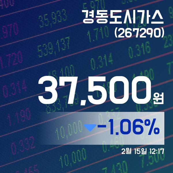 (아통증시) 15일 경동도시가스증시현황 37,500원