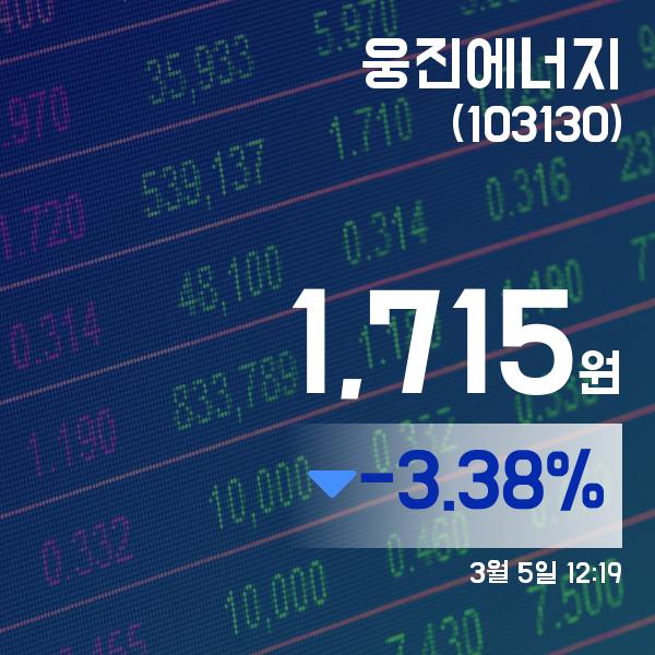 (아통경제) 5일 웅진에너지현재가격 1,715원