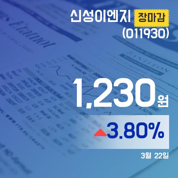 장종리포트 신성이엔지주가 1,230원 마감