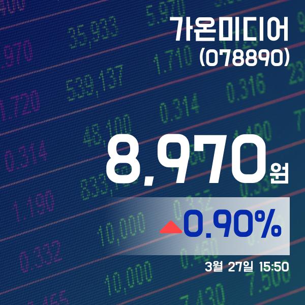 (증시보고) 27일 가온미디어주가 8,970원