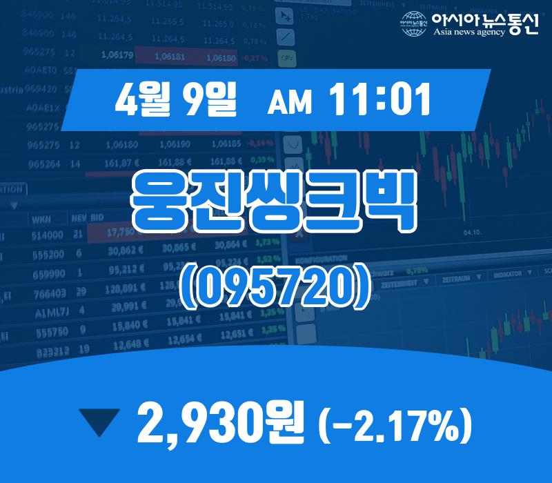 (국내주식시장주가) 9일 웅진씽크빅현재가 2,930원
