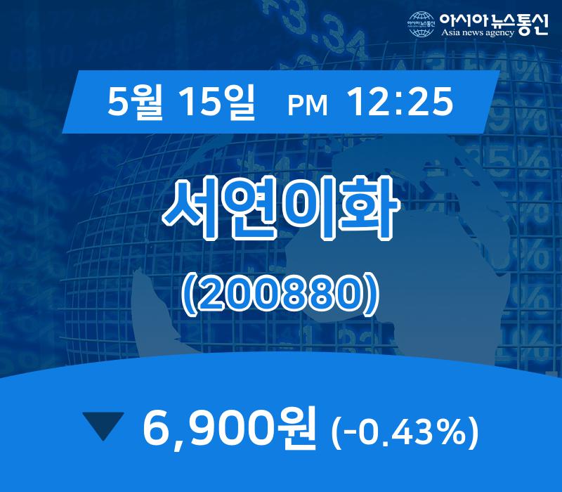 (주식시세) 15일 서연이화 현재주가 6,900원