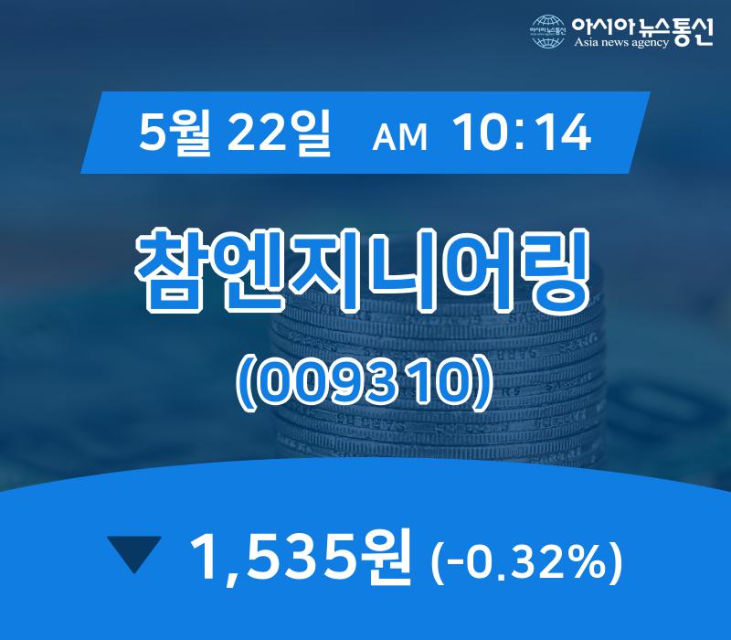 (종목추적) 22일 참엔지니어링 현재가격 1,535원