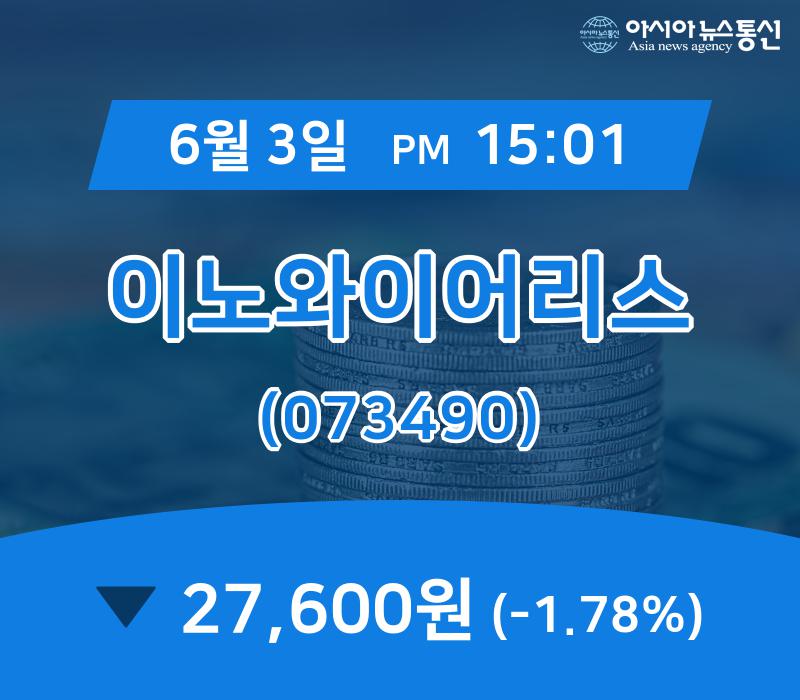 (증시실황) 3일 이노와이어리스 주가 27,600원