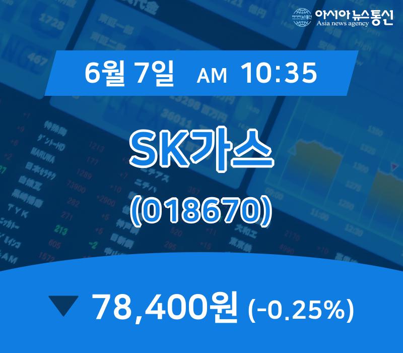 (아통증시) 7일 SK가스 현재가 78,400원
